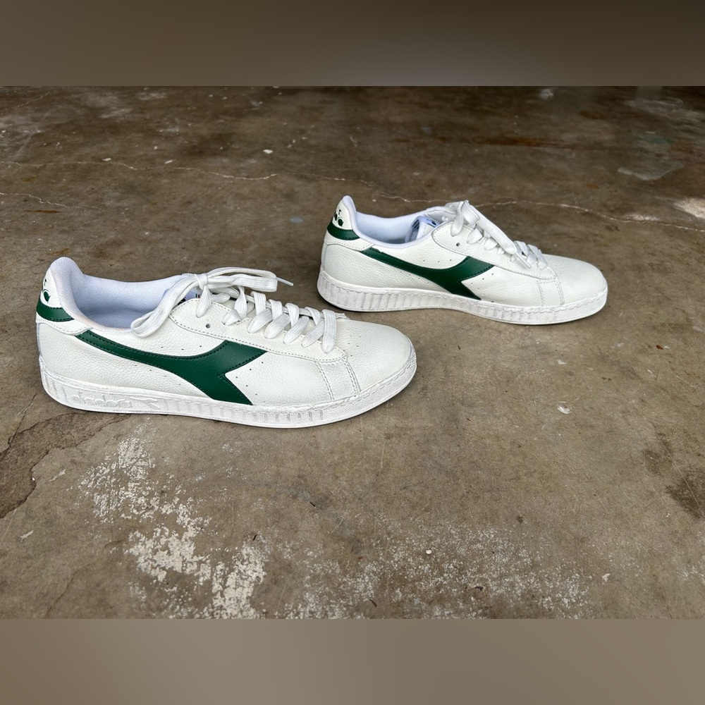 Diadora Game L Low Waxed Lace Up Men’s Green and White Sneakers